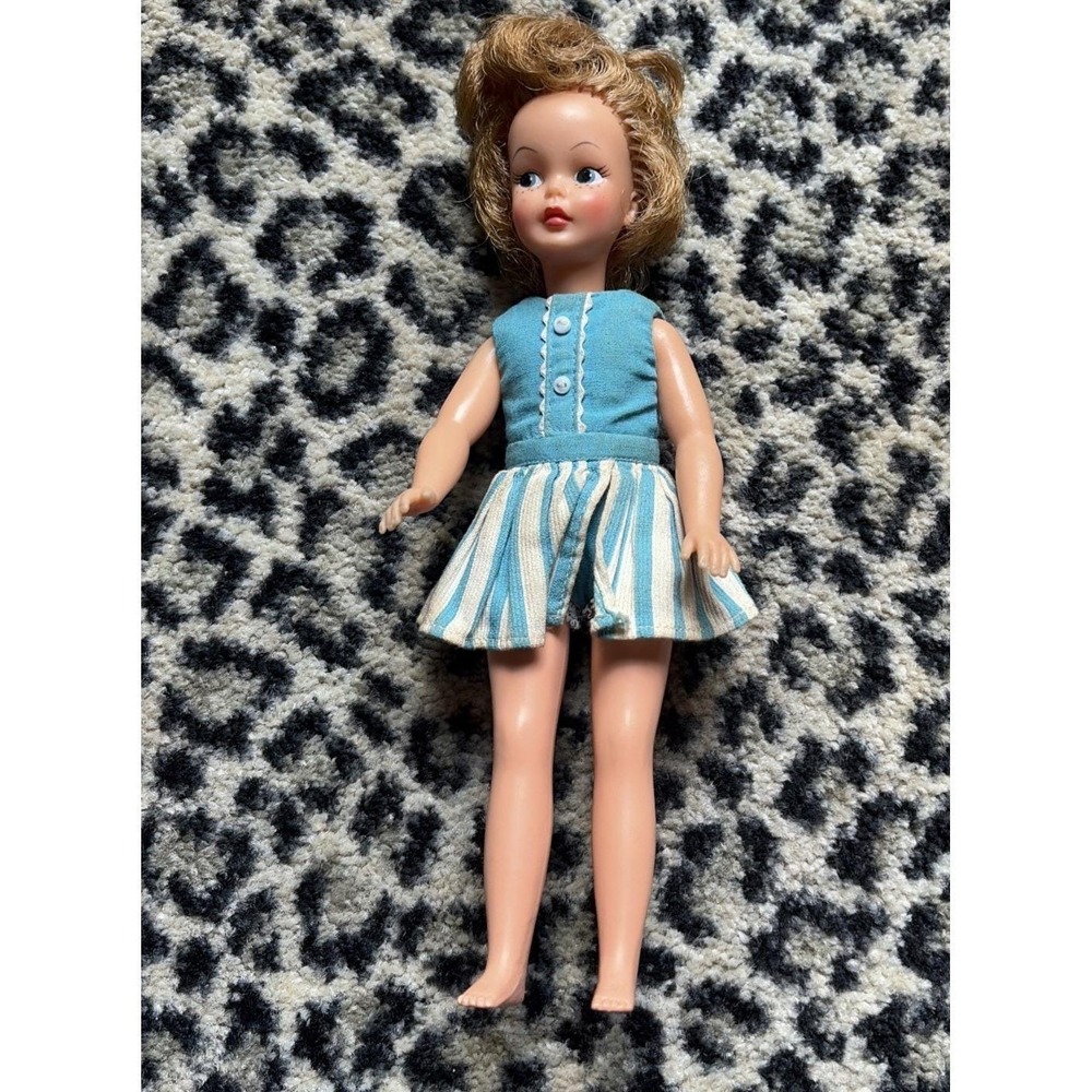 VTG Blonde Pepper Ideal 1960s Doll Freckles Turquoise Clothes Bloomers,No Shoes